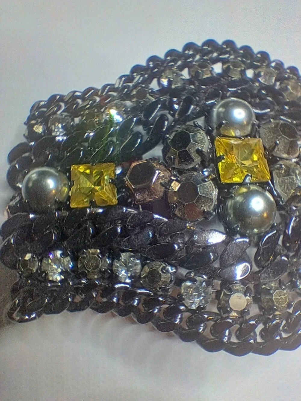 Stella & Dot Kahlo Statement Cuff Bracelet in Metallic Gunmetal